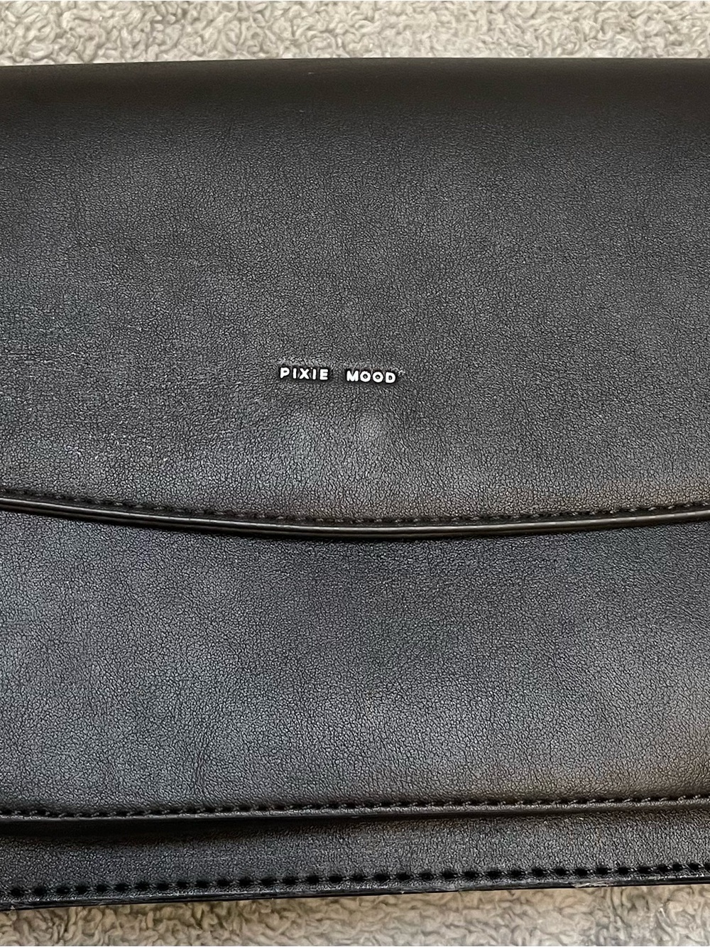 Pixie Mood Black Men's Messenger Bag with Minimal Logo